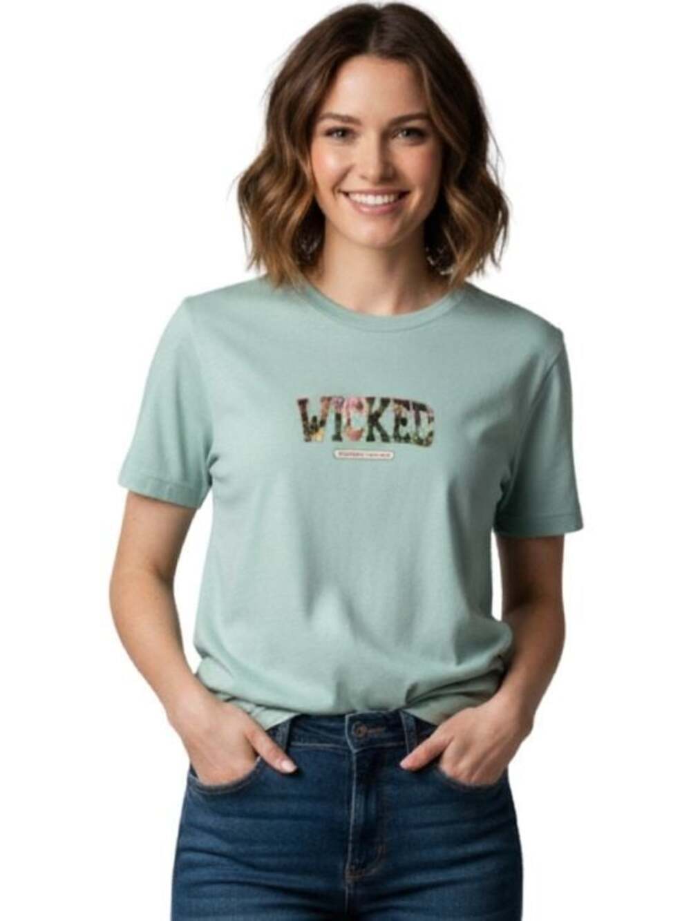 Wicked Movie Graphic Tee Bella Canvas Green Short Sleeve Women’s Small